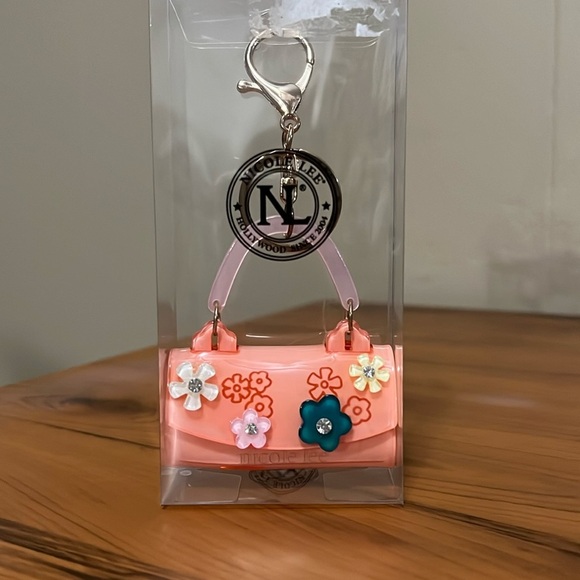 Nicole Lee Accessories - Nicole Lee Orange Flower Designer Purse Keychain NIB